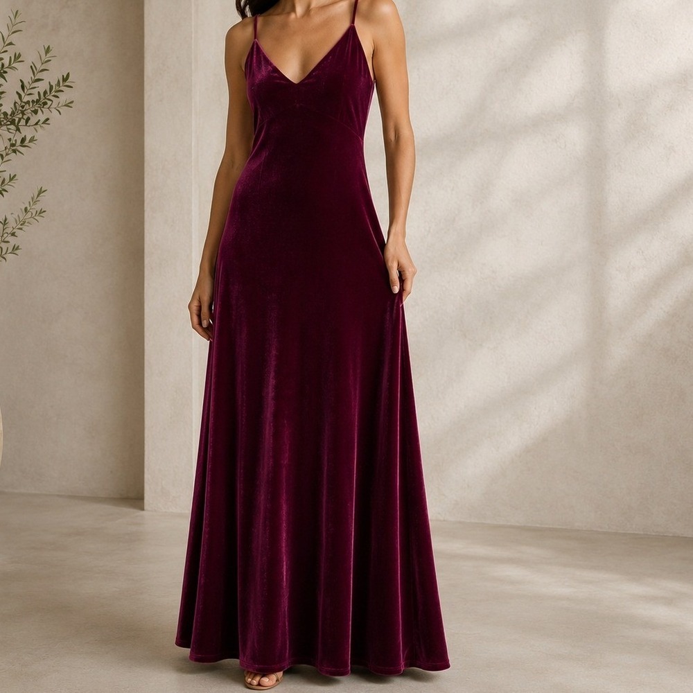 Taylor Velvet Maxi Dress Womens 14 NWT‎ Thistle Pink Purple VNeck Cocktail Gown